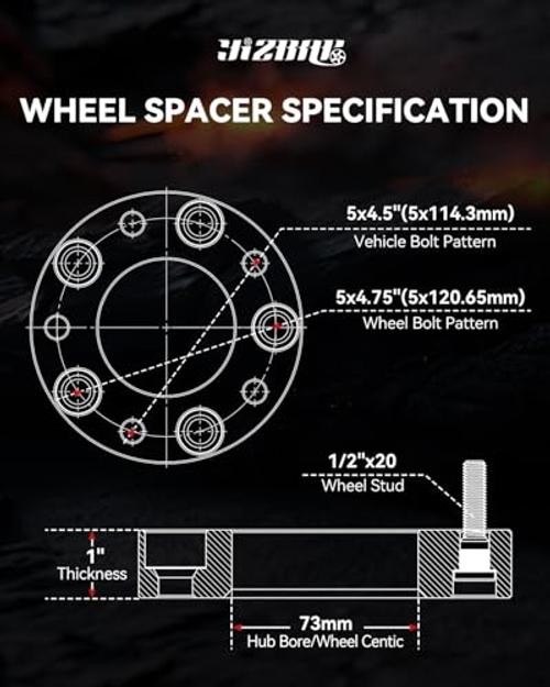 Corvette Wheel Adapters – 1 Inch – 5×4.5 to 5×4.75 – Cherokee Vehicle