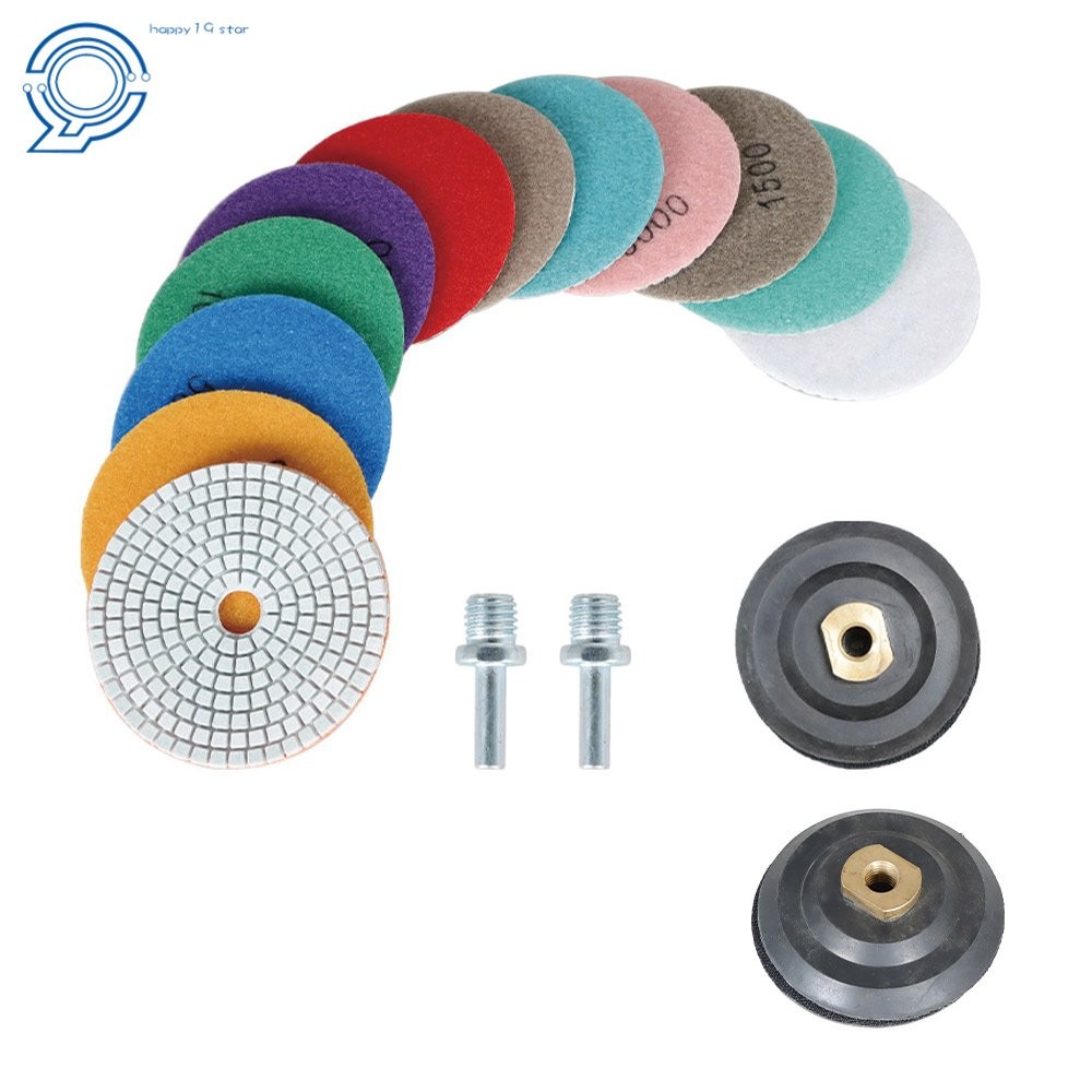 With 2 Pack 5/8In-11In Backer Pads 14 Pack 4 Inch Diamond Polishing Pads Kit