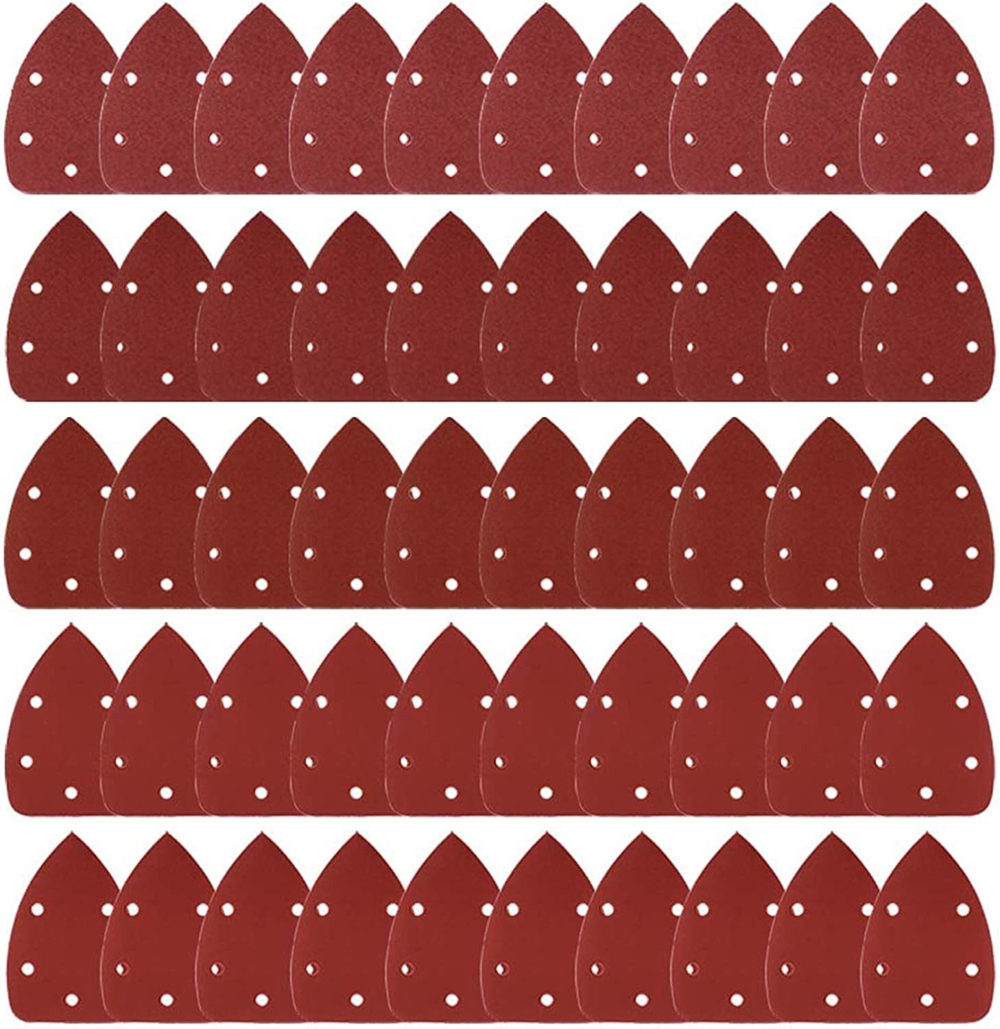 50PCS Mouse Detail Sander Sandpaper 120 240 Grit Hook Loop Sanding Pads Sheets