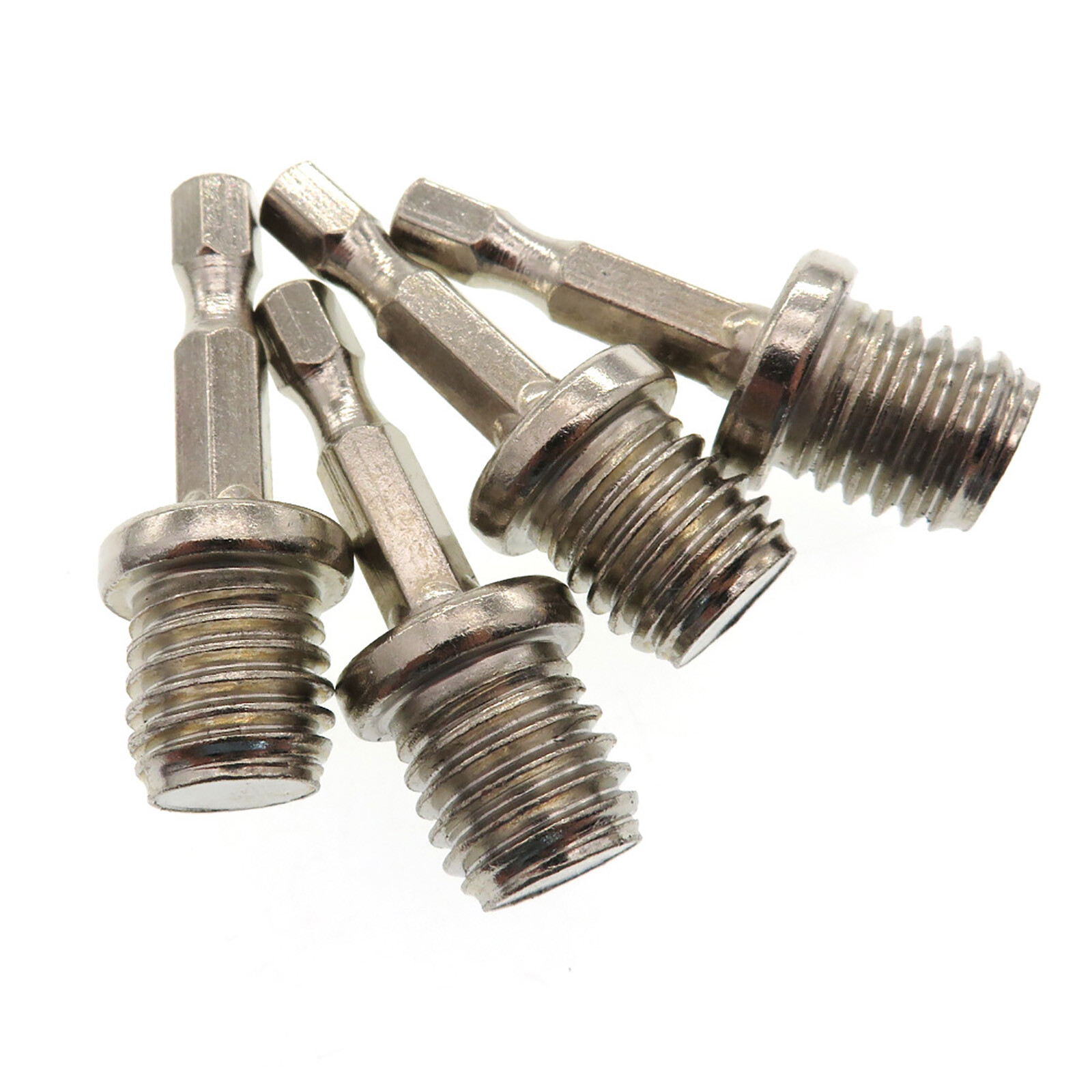 M10 M14 Thread 1/4″ Hex Shank Electric Adapter Drill for Polishing Backing Pads