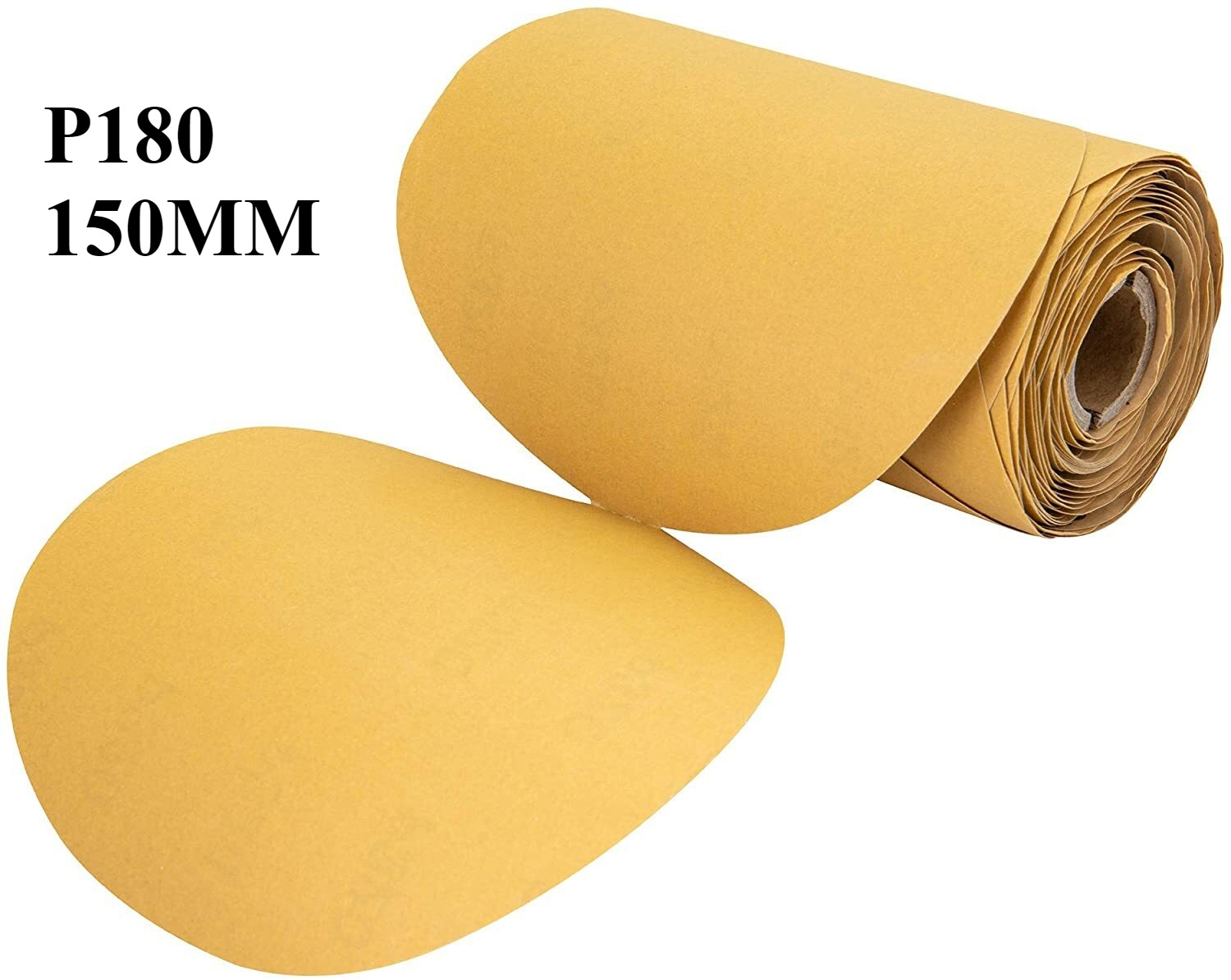 50 Rolls 6″ 180 Grit PSA Sandpaper Discs Aluminum Oxide Sticky Back for Metals