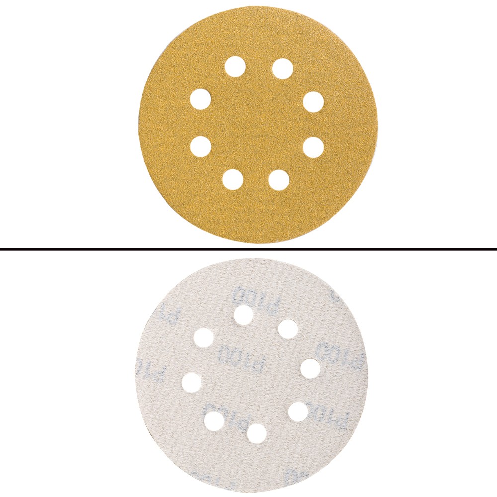 100 Pack 5 Inch 8-Hole 100 Grit Hook-and-Loop Sanding Disc Sander Paper