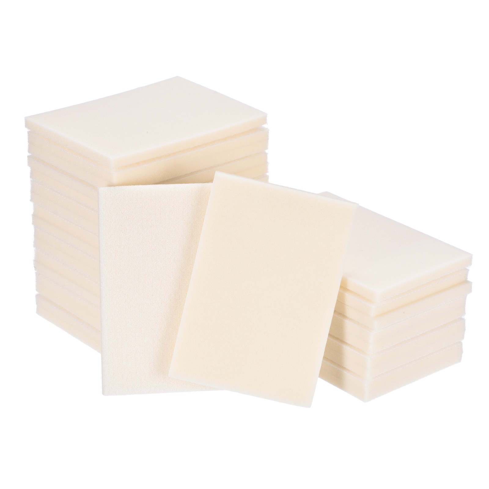 28 Pcs 180 Grit 4 x 2.8 Inch Hook & Loop Foam Sanding Blocks, White