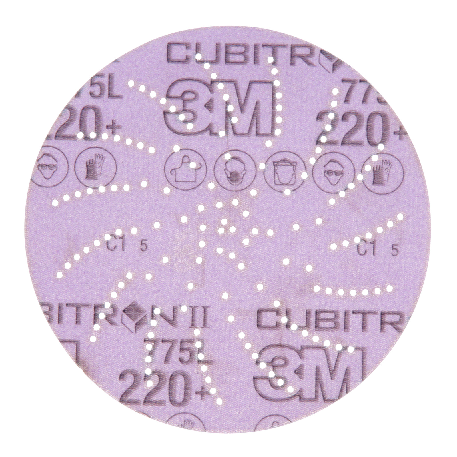 3M Xtract Cubitron II Film Disc 775L, 220+, 5 in, Die 500LG,50/Carton