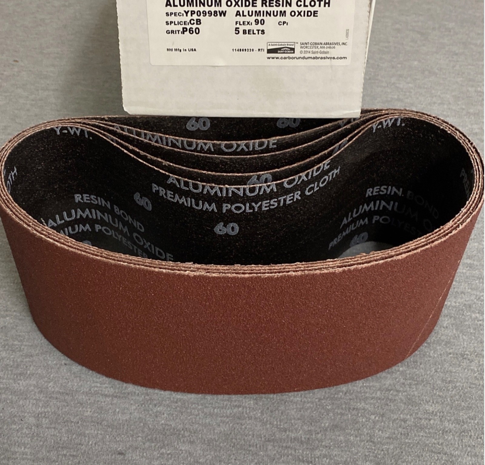 Carborundum Premium 4″x24″ 60 Grit Aluminum Oxide Sanding Belt (10 Pack)