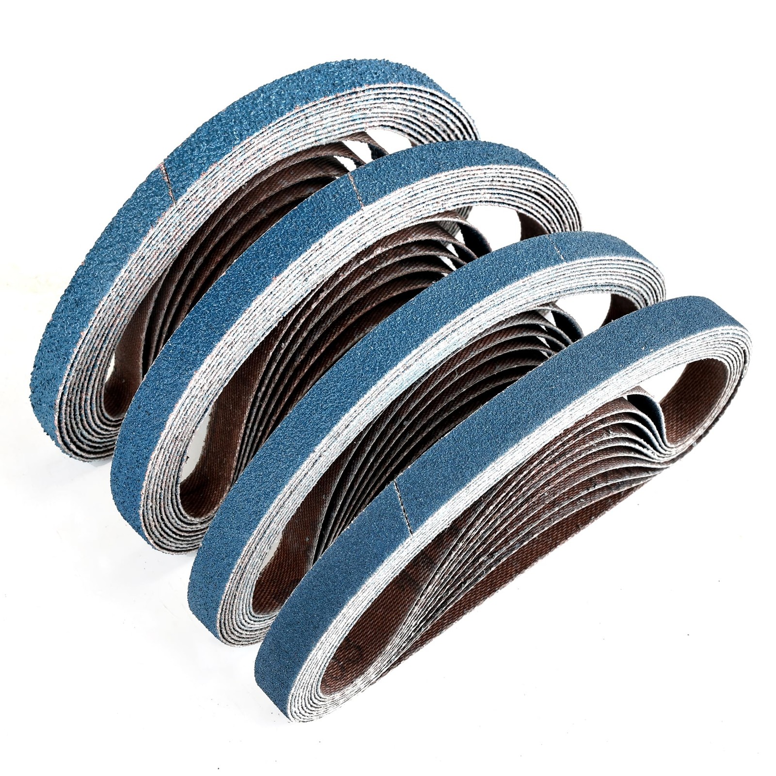 3/8 x 13 Inch Zirconia Sanding Belts, 40Pcs 10 Each of 40/60/80/120 Grits
