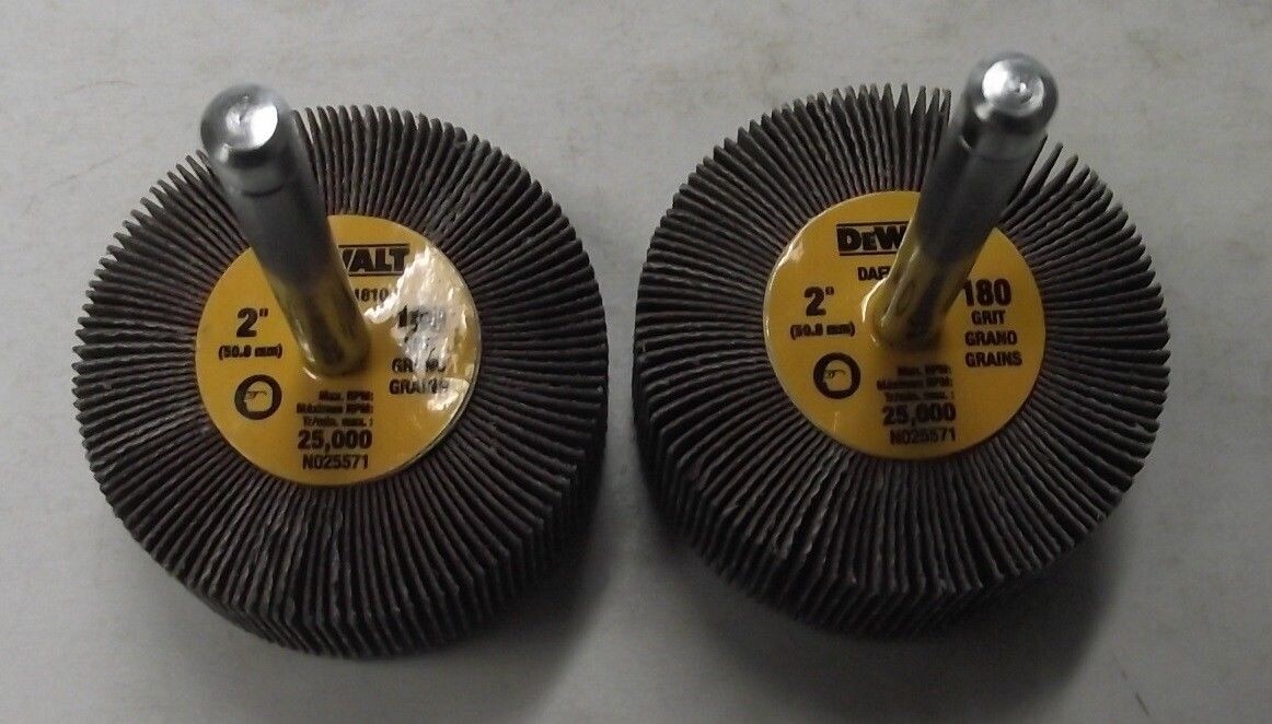 DEWALT DAFE1R1810 2″ x 3/4″ x 1/4″ 10 Grit High Performance Flap Wheel 2pcs.