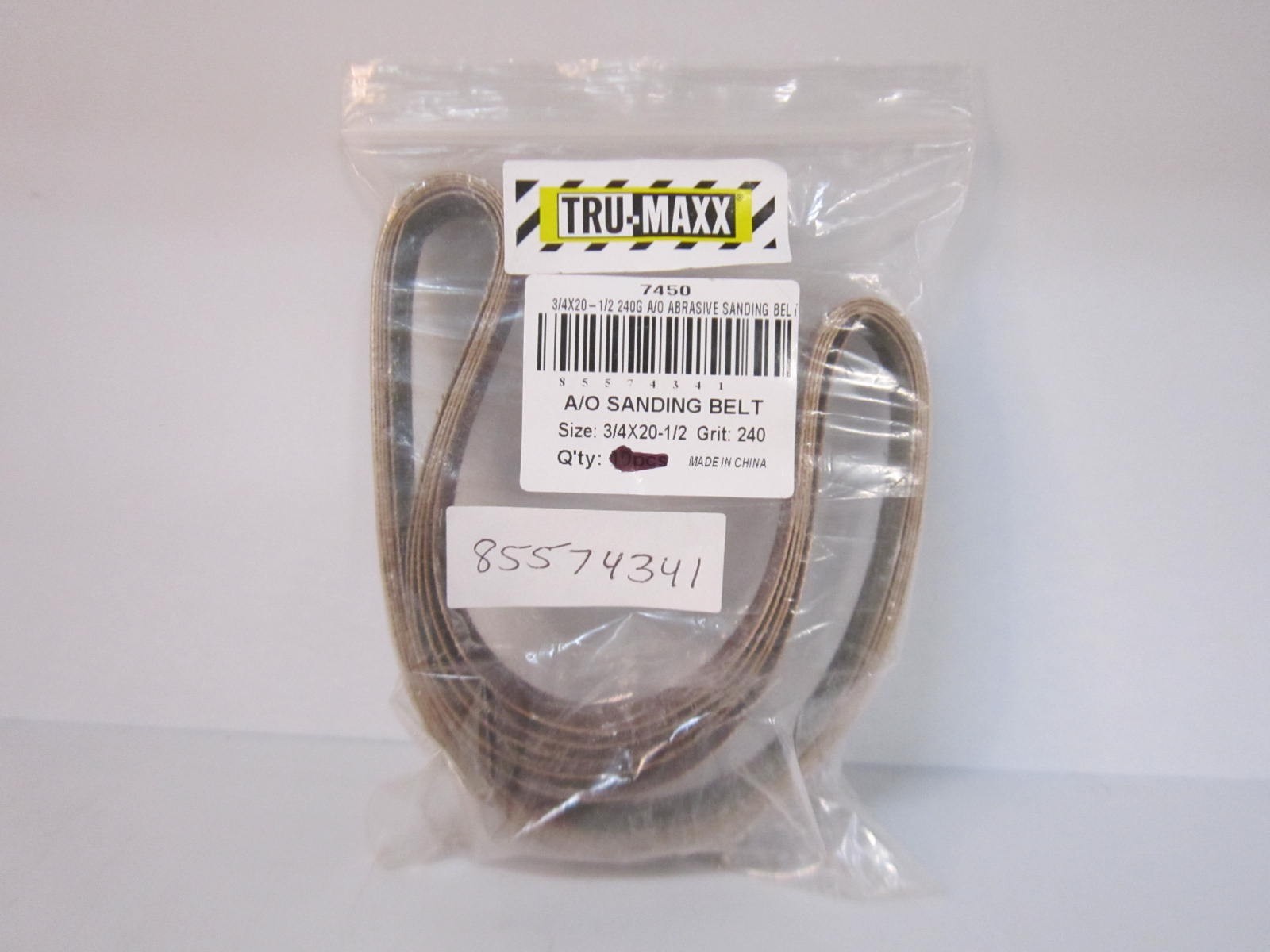 UNBRANDED (7450) A/O Abrasive Sanding Belt, 3/4″ X 20-1/2″, 240 Grit, Lot of 5