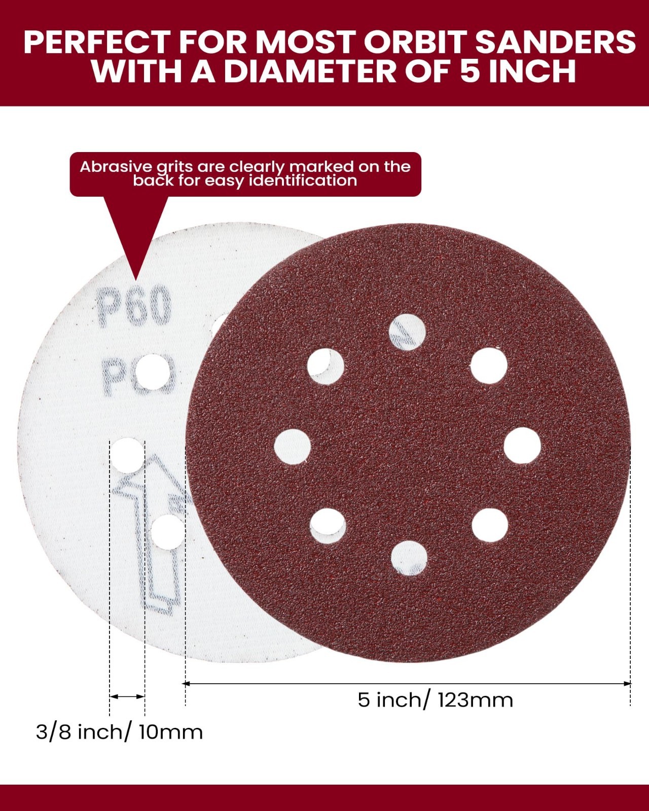 350 Pcs 5″ Hook & Loop Sanding Discs for Random Orbital Sander – 60-600 Grits, 1
