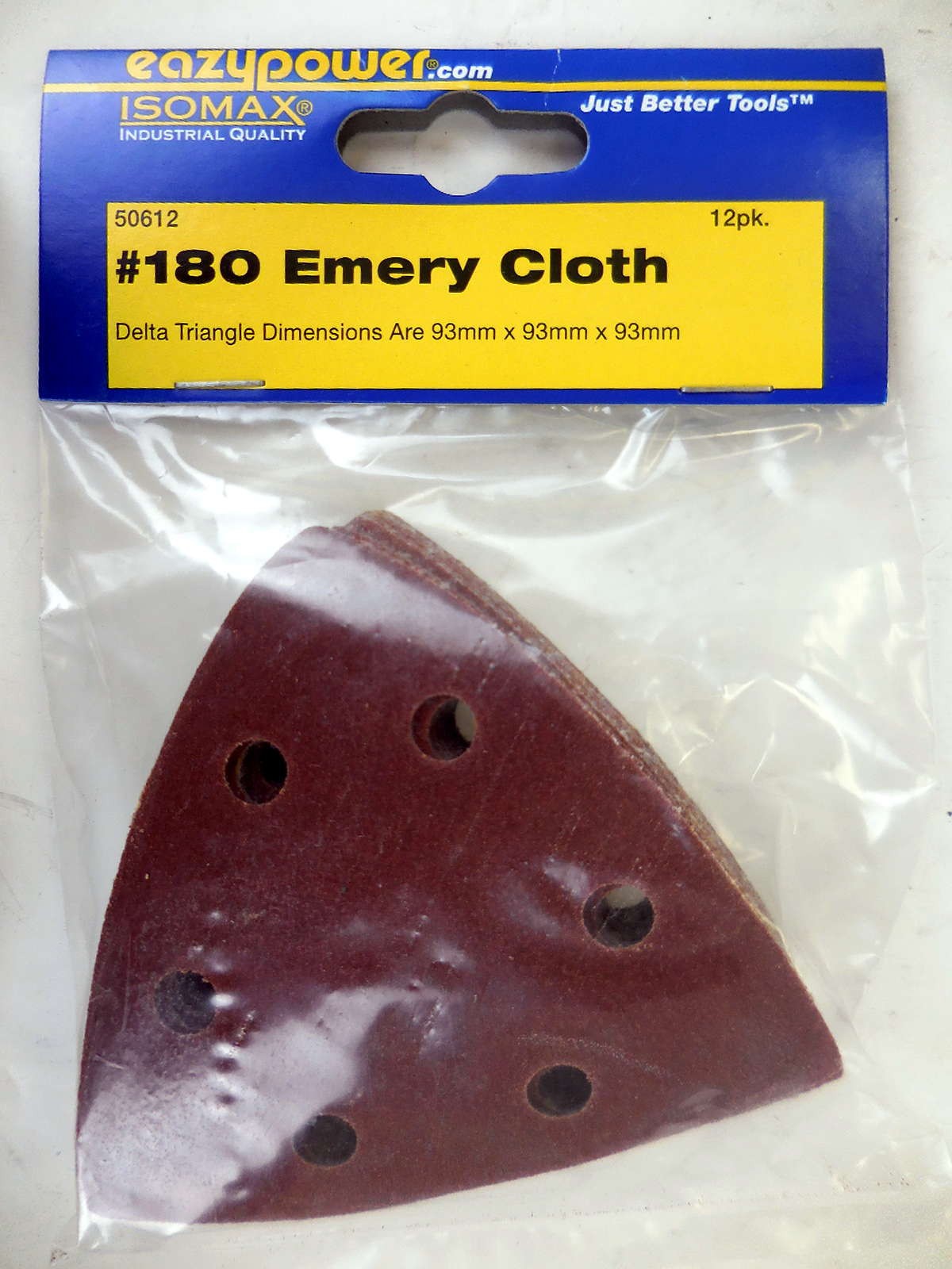 Pack of 12 Delta Triangle Emery Cloth Sanding Pads 180 Grit 50612 DISCOUNTS #92l
