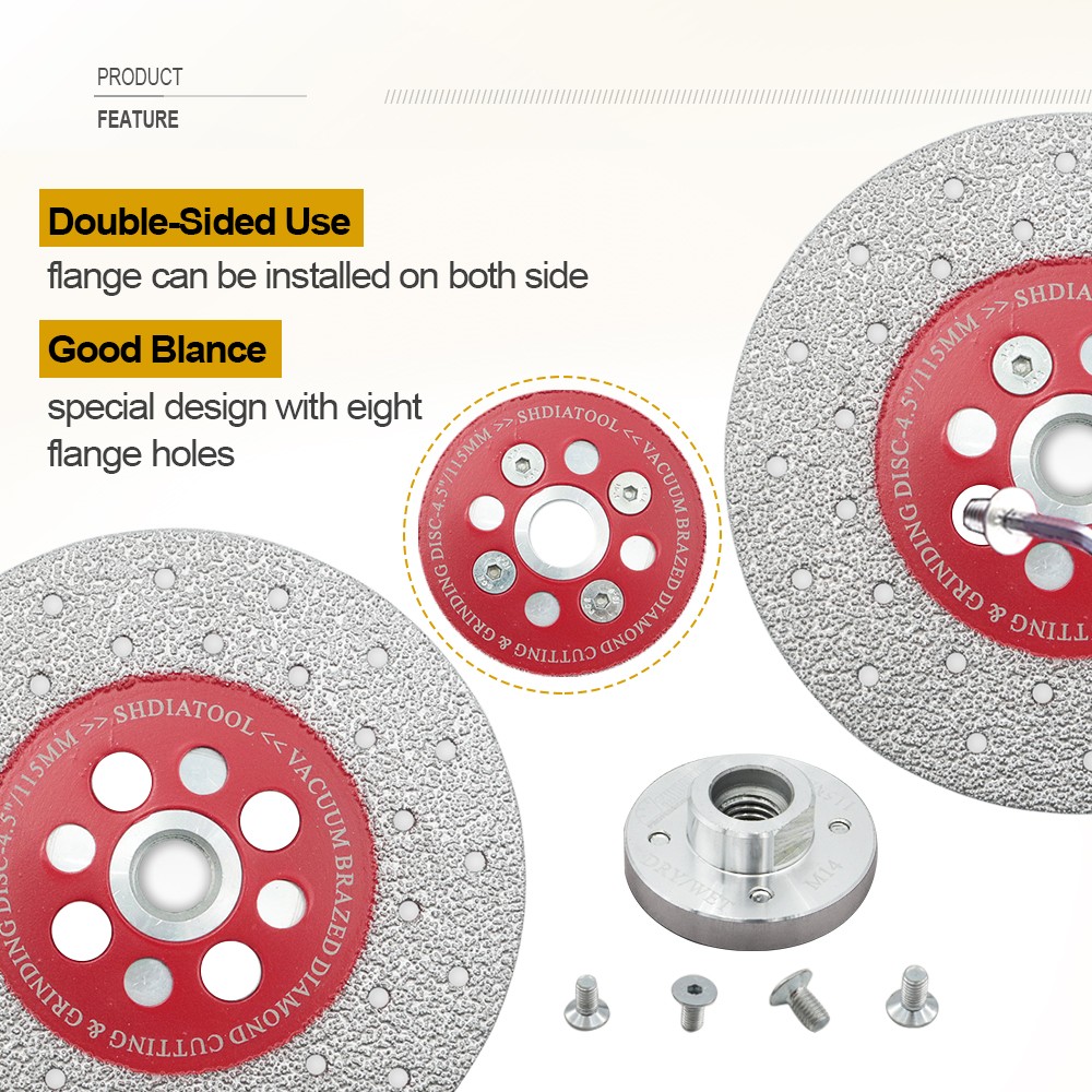 2pcs 4″/4.5″/5″ Diamond Cutting Grinding Disc M14 Saw Blade Tile Marble Stone