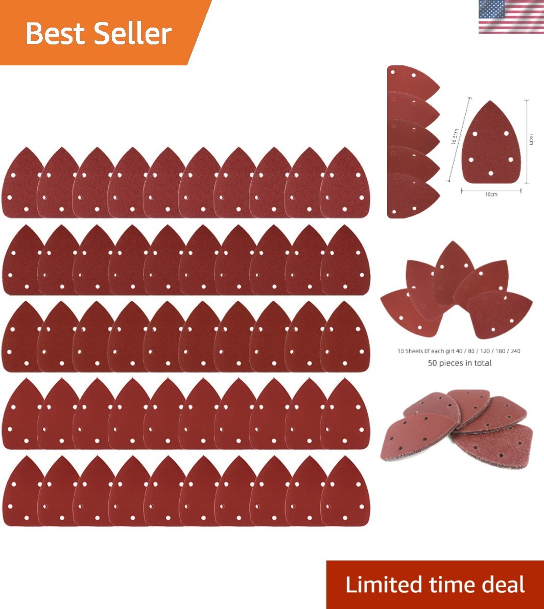 Mouse Detail Sander Sandpaper Sanding Paper Assorted Sanding Pads 40 80 120 1…