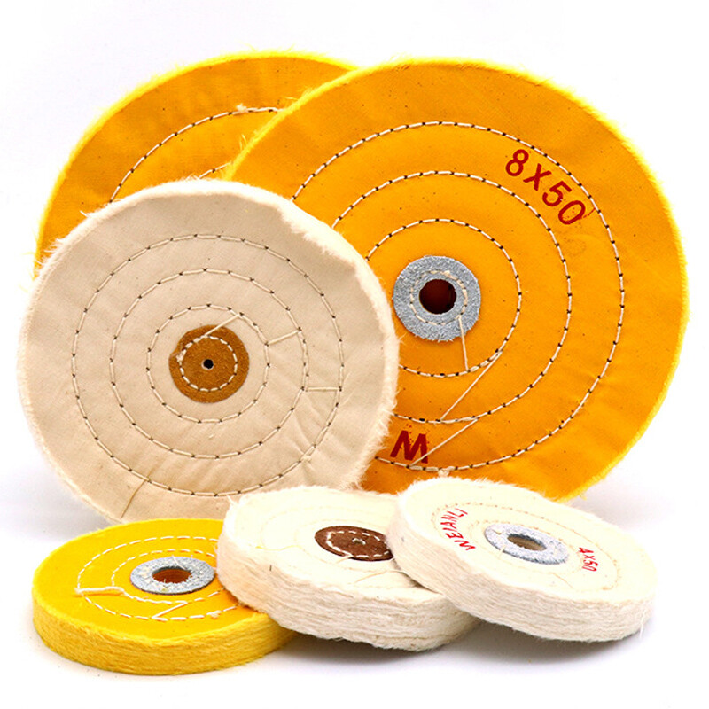 2″- 8″ Spiral Stitched Cotton Buffing Polishing Wheel Mop 50 Layer Bench Grinder