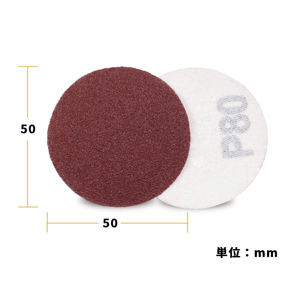 100pcs Sanding Discs 2 inch Sandpaper 80 Grit Hook Loop Sanding Discs Sanders