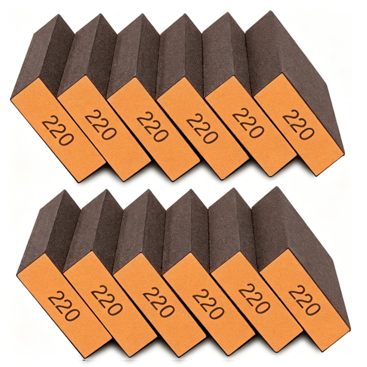 12 PCS Sanding Sponge 220 Grit Fine Blocks Drywall Metal Wood Washable Reusable