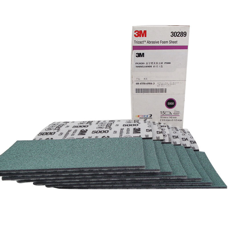 3M 30289 trizact abrasive foam sheet 70mmX140MM P3000 /5000 Grit 15PCS/box
