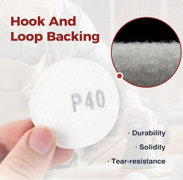 500PCS 2″ 50mm Hook&Loop Sanding Discs P40 No Hole Set for Wood Metal Steel