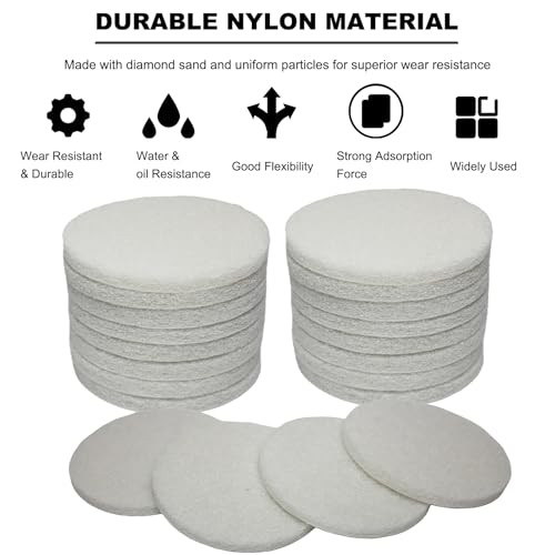 20 PCS 4 Inch 2000 Grit Hoop and Loop Scrubber Scouring Pads 2000 Grit-White