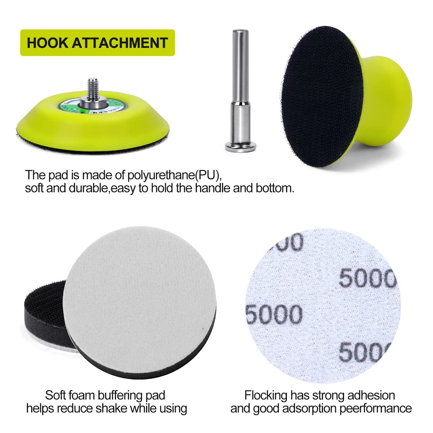 102x 3inch Hook Loop Sanding Discs 800-5000 Grit for Drill Wet Dry Sandpaper Pad