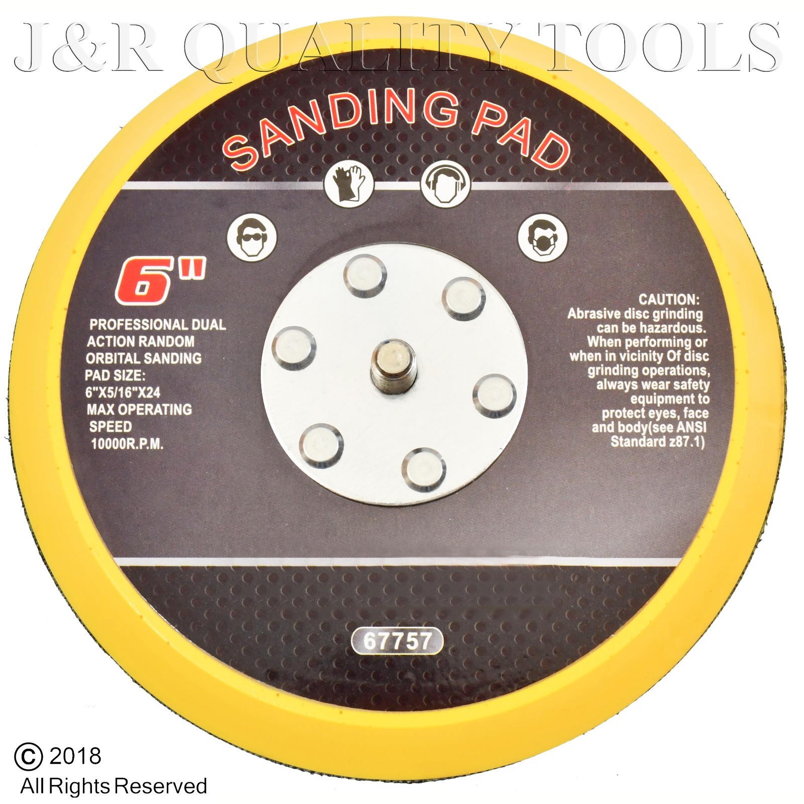 6″ Hook & Loop Face Sanding Pad Air Sander Grinder Tools For Grinding Sanding