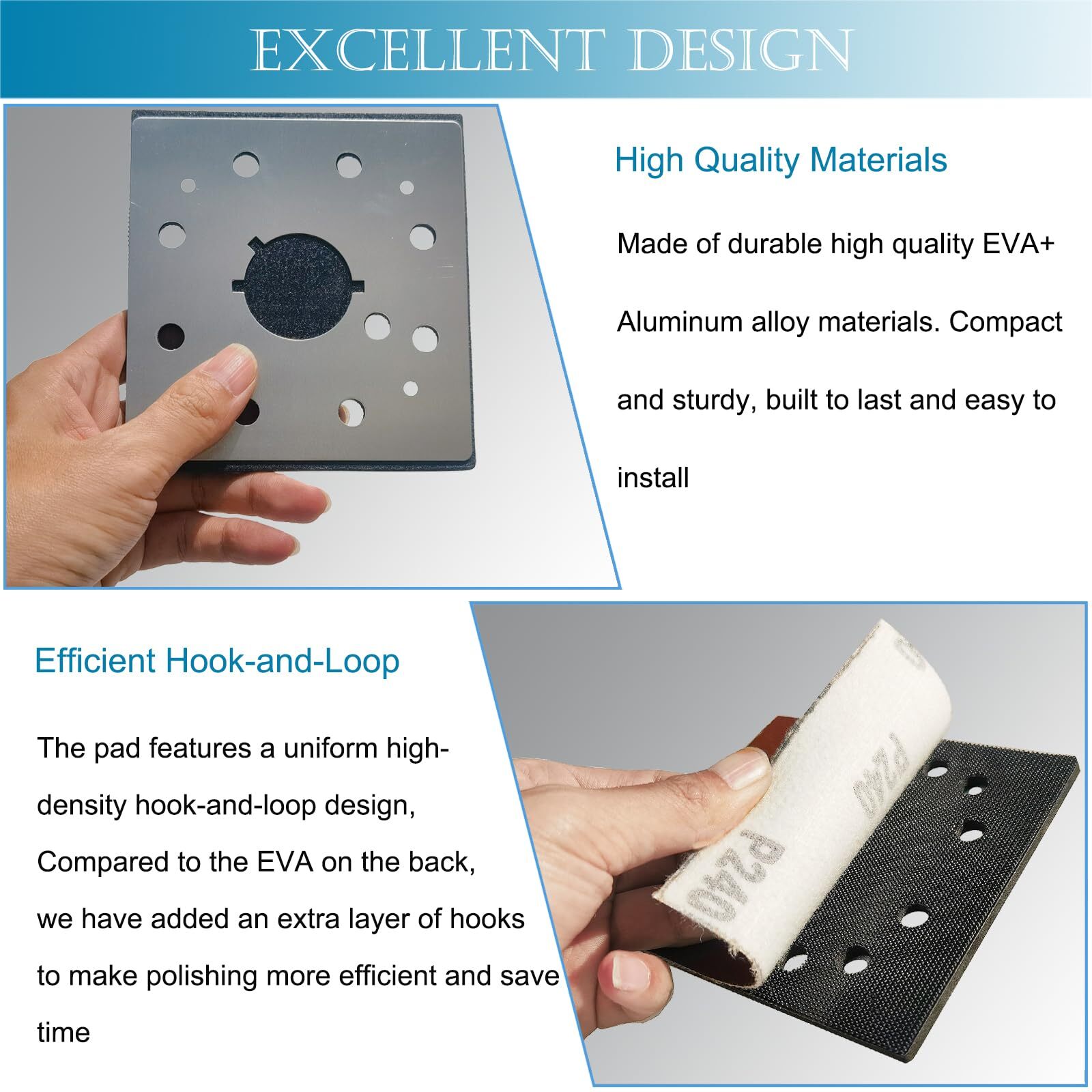 2 Pack Upgrade Hook and Loop Replacement Sander Pad for DeWalt DW411 D26441