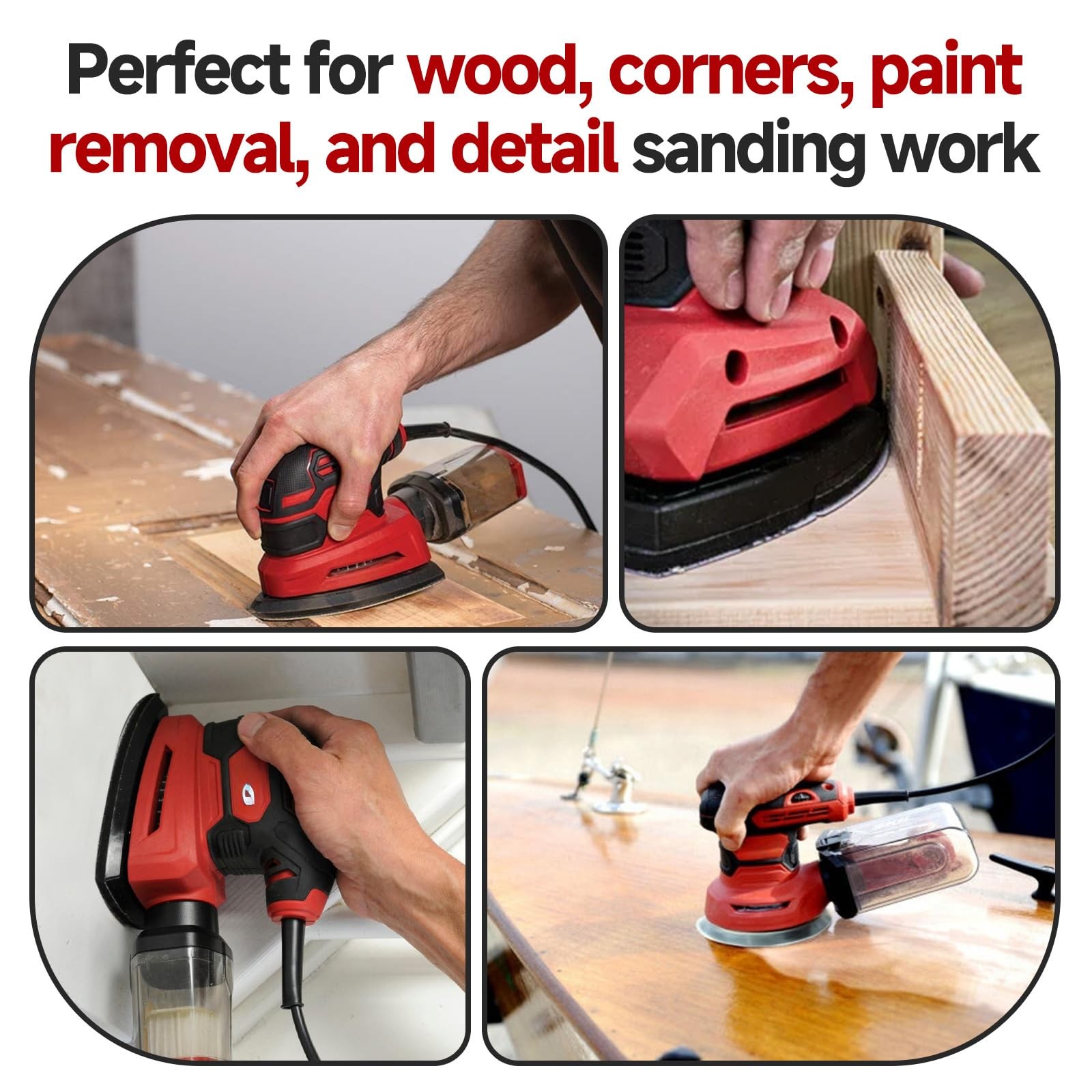 30 PCS Sander Replacement Pad Compatible with Skil Detail Sander Sandpaper 60