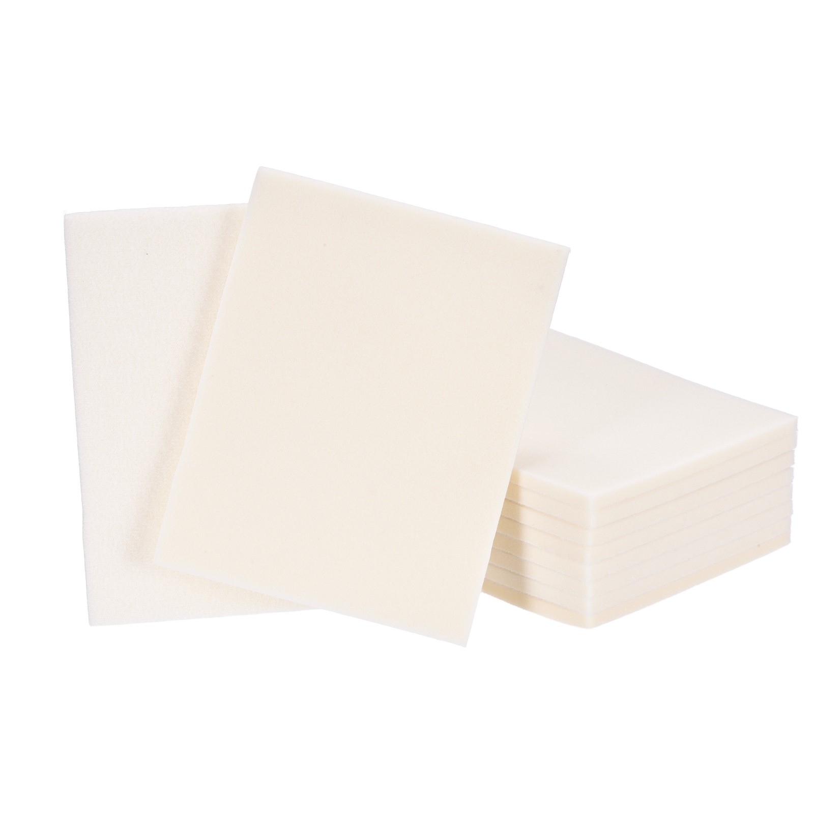 10 Pcs 800-1000 Grit 5.5 x 4.5 Inch Hook & Loop Foam Sanding Blocks, White