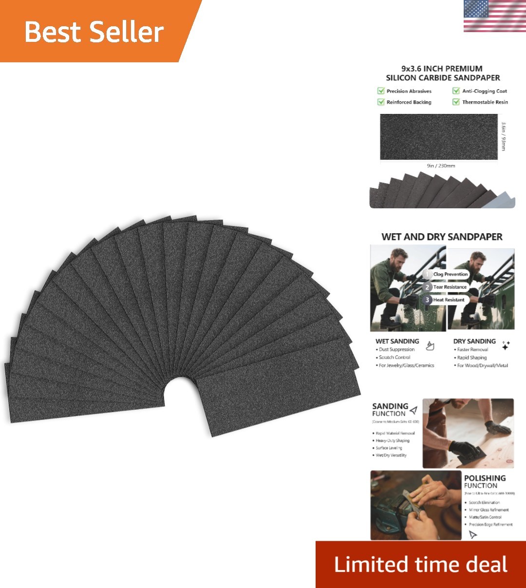 High-Quality 1000 Grit Sandpaper Sheets for Wood and Metal Finishing – 21 Pack