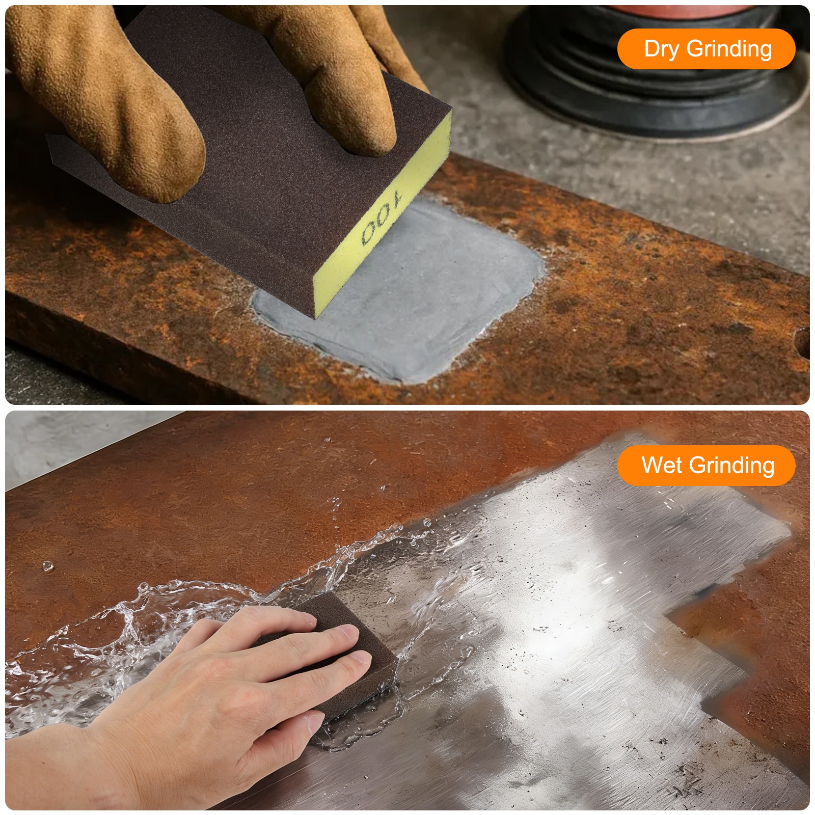 14xSanding Sponge Block 60-280Grit Flexible Washable for Wood Metal Auto Drywall