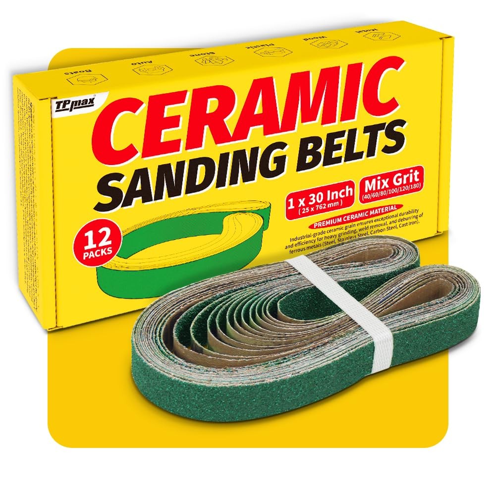 Zirconia Ceramic Sanding Belts 12 Pack 30 Inch Sanding Belt Kit Set Inch