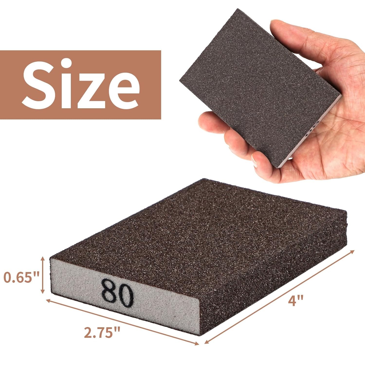 8 Pack Sanding Sponge, Sanding Blocks 60/80/120/220 Grit Assortment, Sand Paper