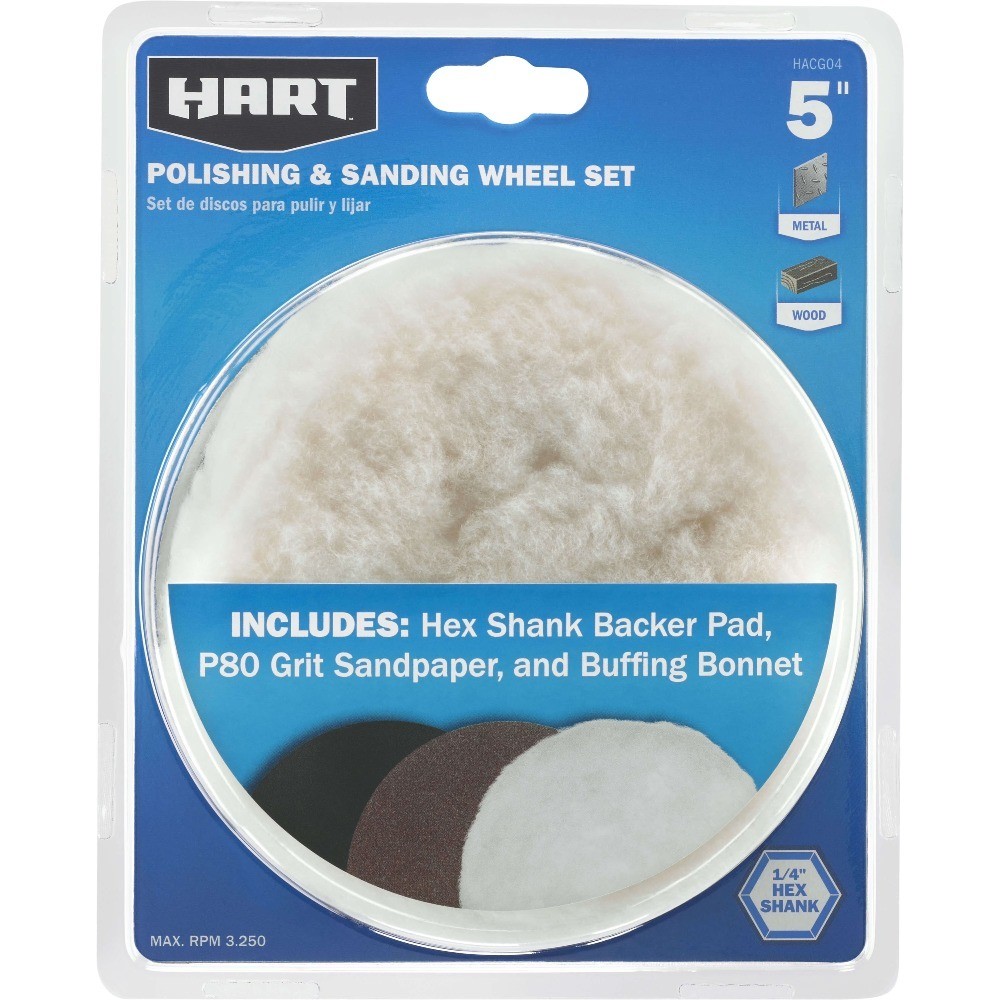 5 Inch Polishing and Sanding Wheel Set for Drill Blue