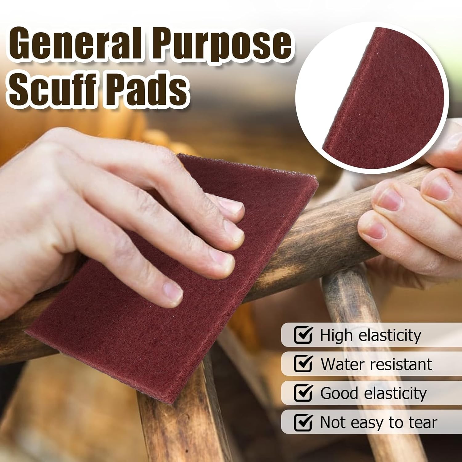 Multi-Use Red Scuff Pads 6-Pack – Perfect for Upholstery and Surface Finishing
