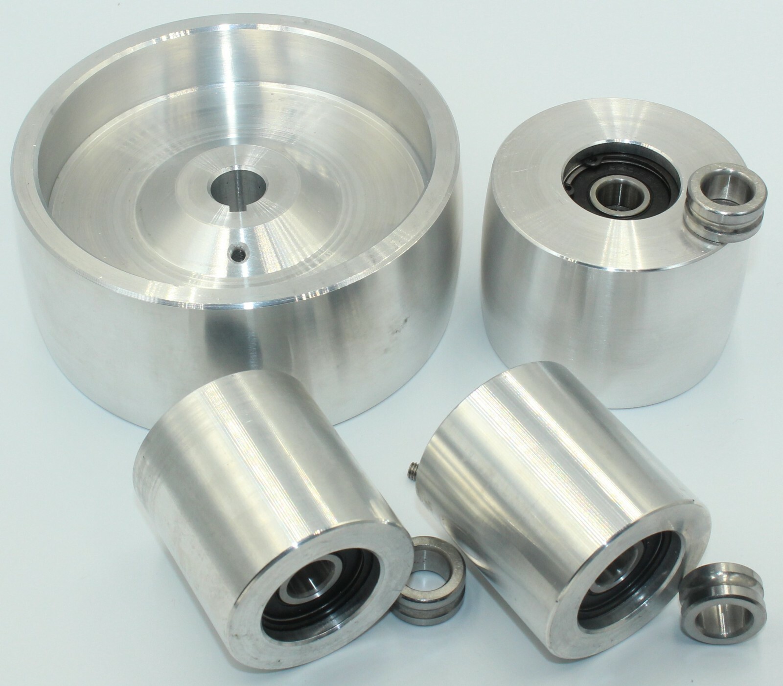 Belt Grinder wheel set knife grinder 5.1″ Drive 5/8″ shaft 3″ tracking, 2″ Idler
