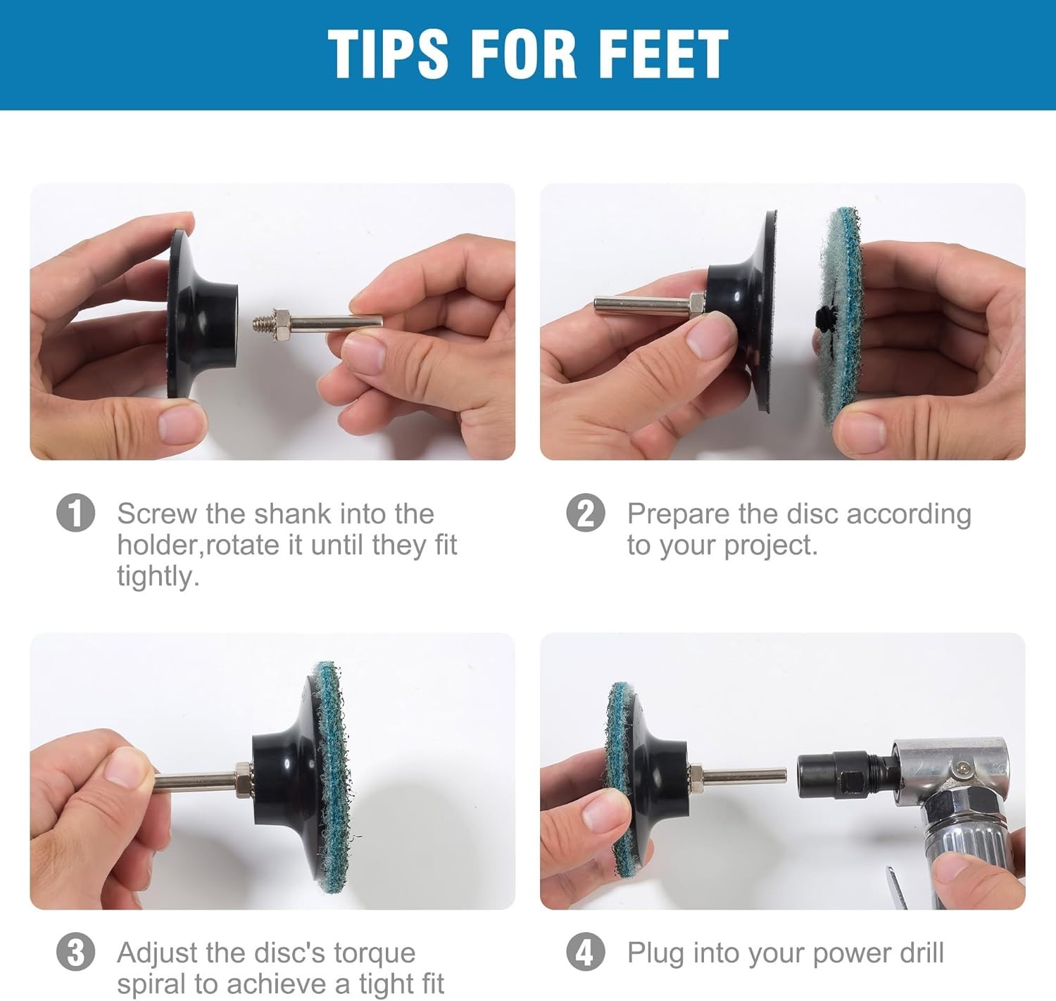 45Pcs Sanding Disc 3 Inch Quick Change Discs 1Pcs 1/4” Shank Holder Fine Medi…
