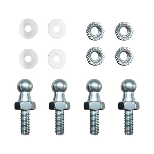 4PCS 10mm Ball Stud with Hardware Nuts – 5/16-18 Thread x 3/5″ Long Silver