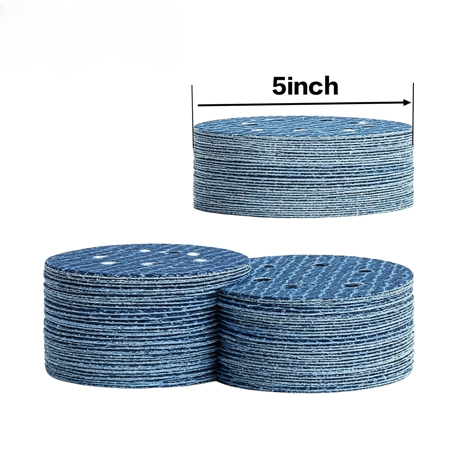 100PCS 5 Inch (125mm) Hook & Loop Orbitial Sandpapers, P80-600, Diamond Shape