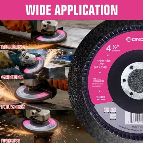 Angle Grit Flap Discs 4 1/2 x 7/8-Inch for 60 Type 27 Premium Zirconia 60GR12