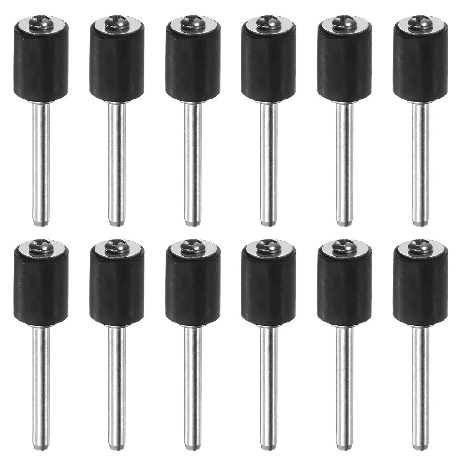 12pcs 3/8 Inch Sanding Drum Rubber Mandrels 1/8 inch Shank Sanding Sleeve Holder