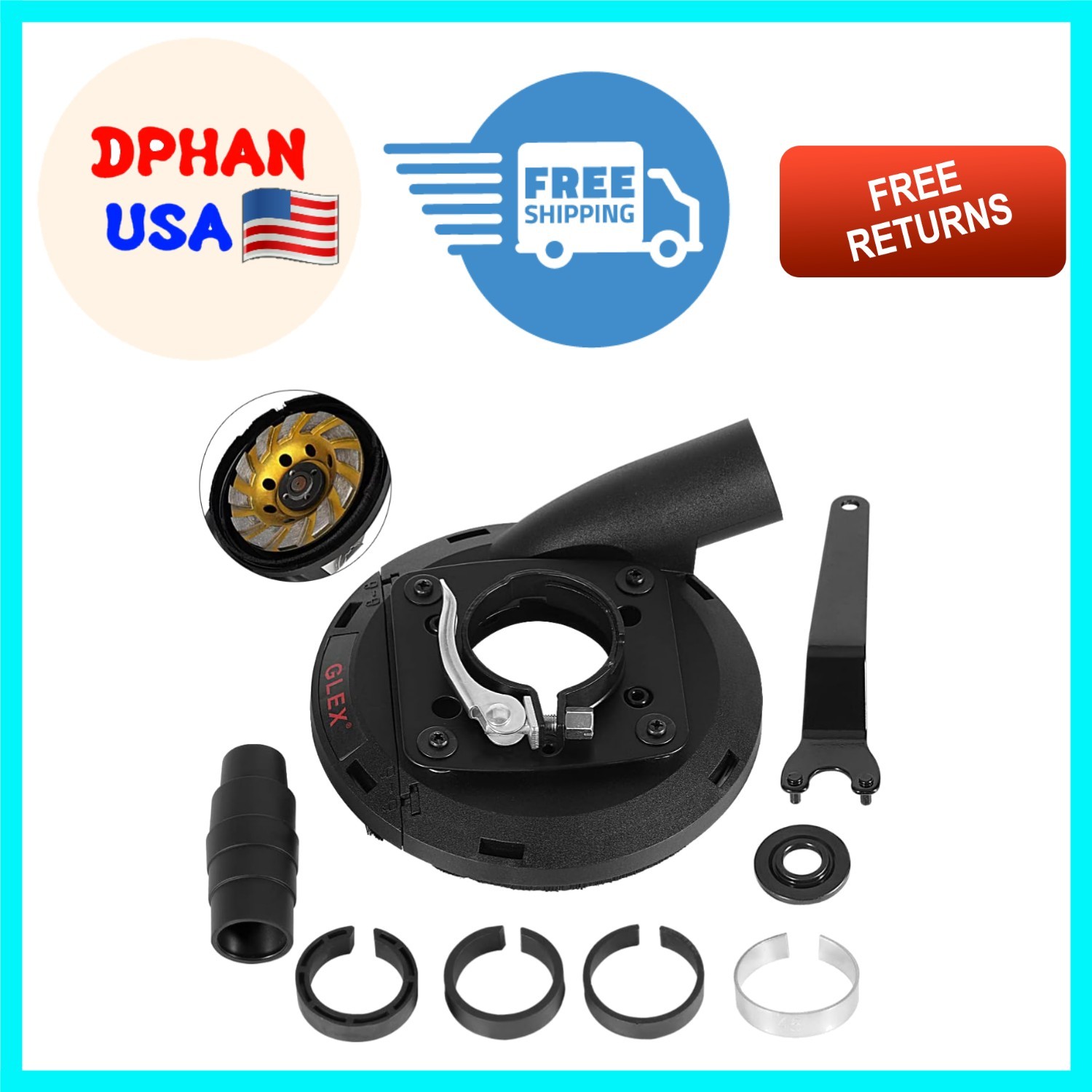Angle Grinder Dust Shroud Attachment – Easy Install, Compatible with Top Brands