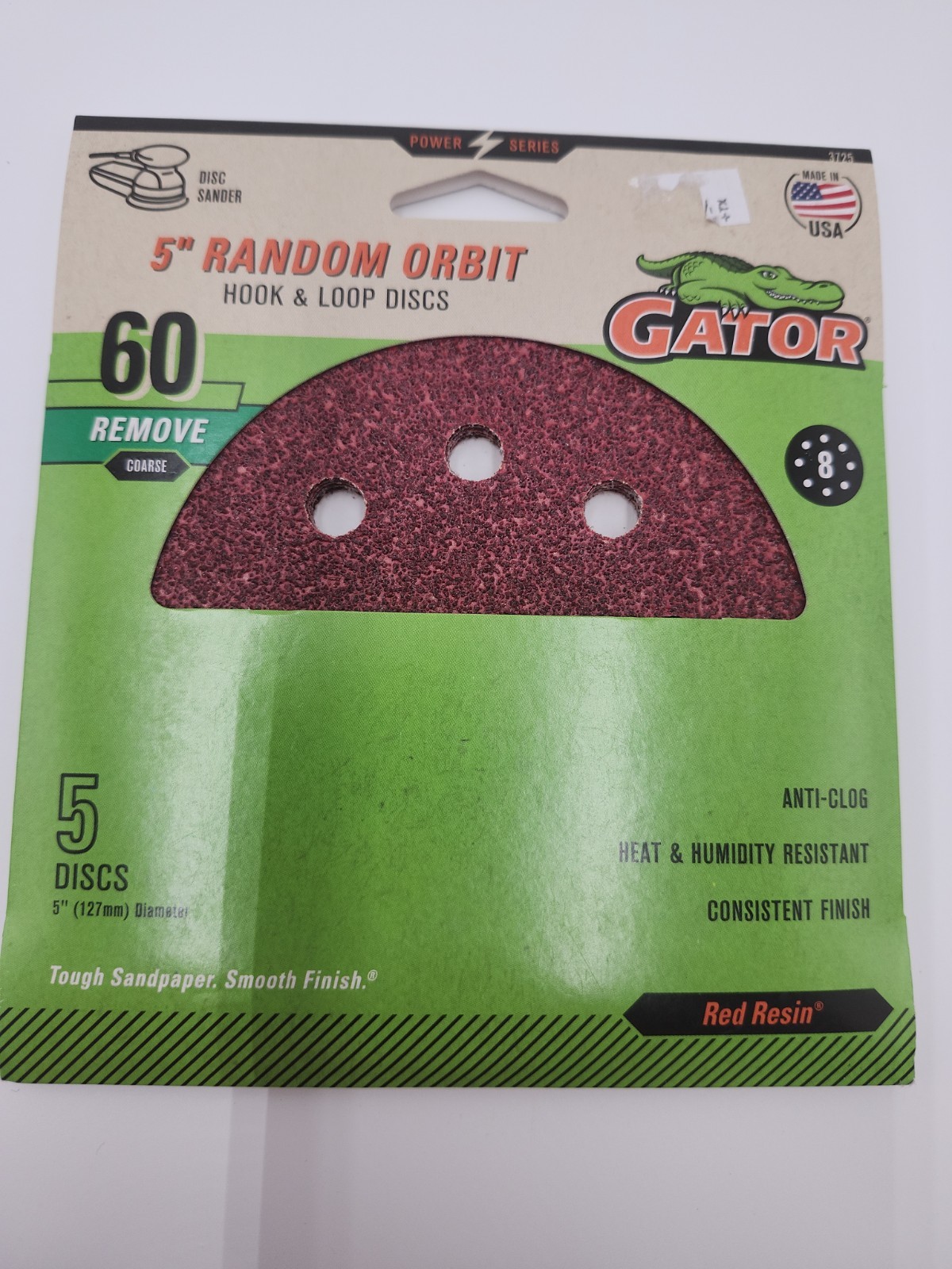 Gator 2pk 23725 60 Grit Coarse Hook & Loop Sanding Disc 5 Dia. in.