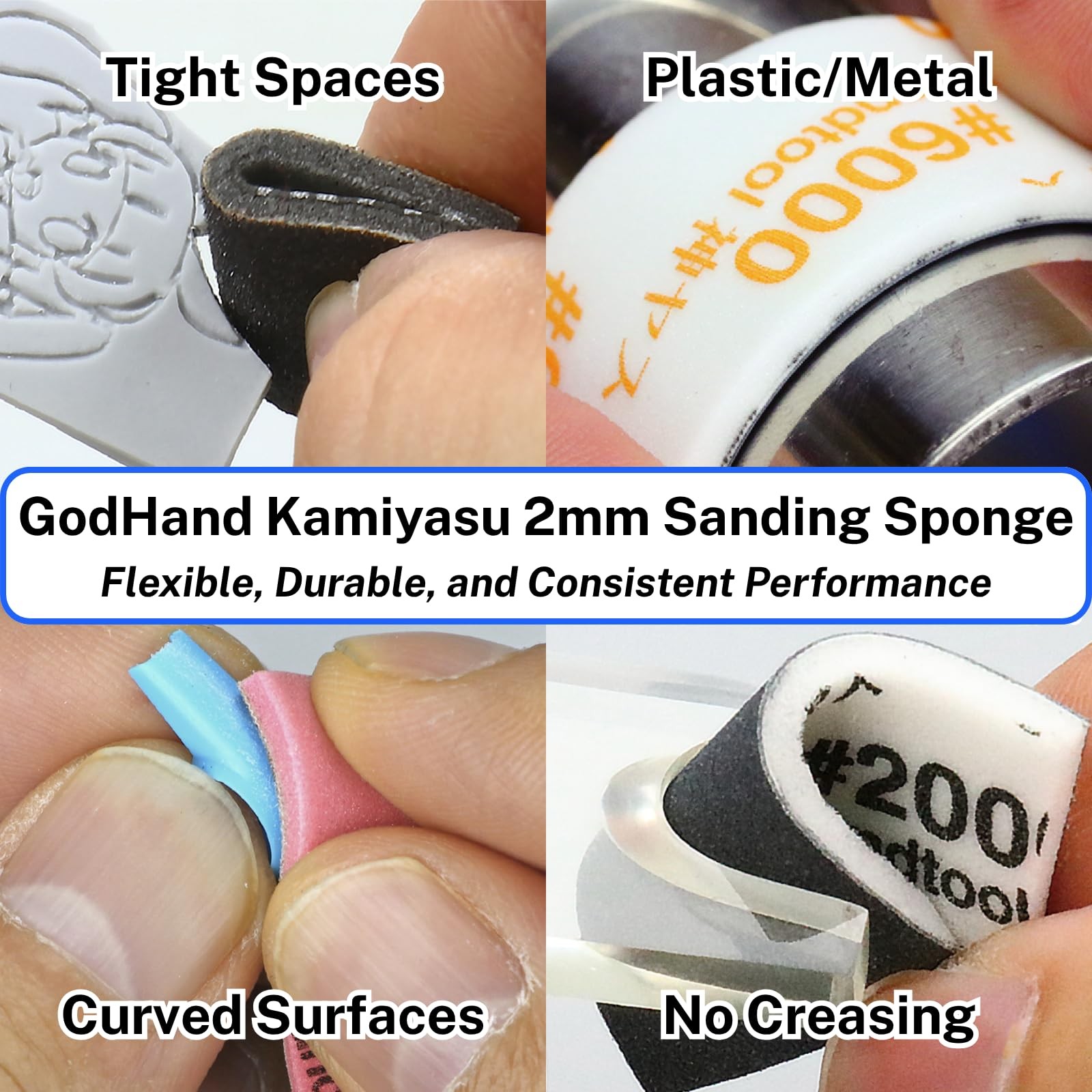 15 PCS Kamiyasu Sanding Sponge 2mm Assortment 12010000 Grit Wet Dry Washable