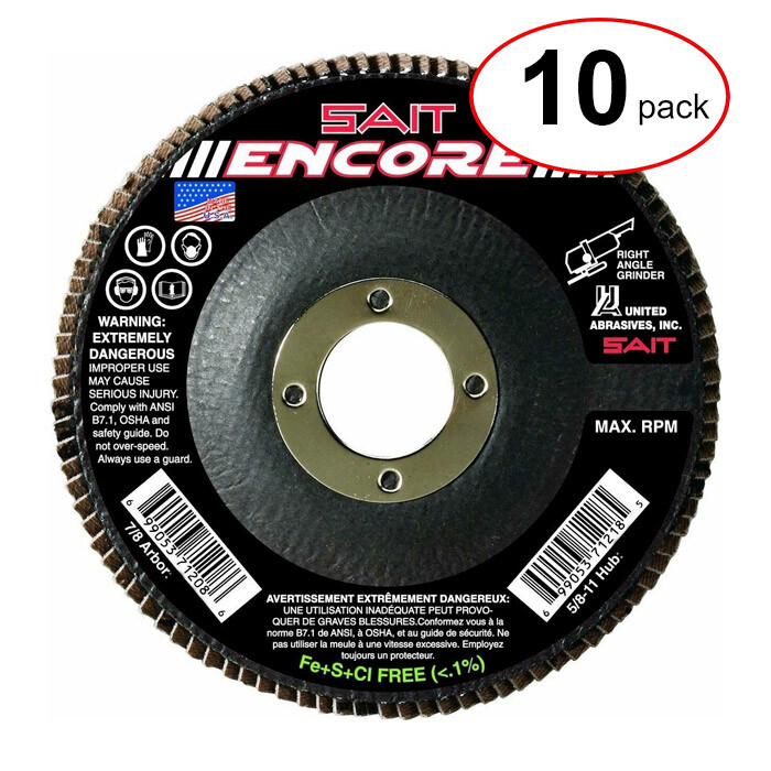 Sait 71209 – 4-1/2″ X 7/8″ 80G Encore Flap Disc – (10Pack)