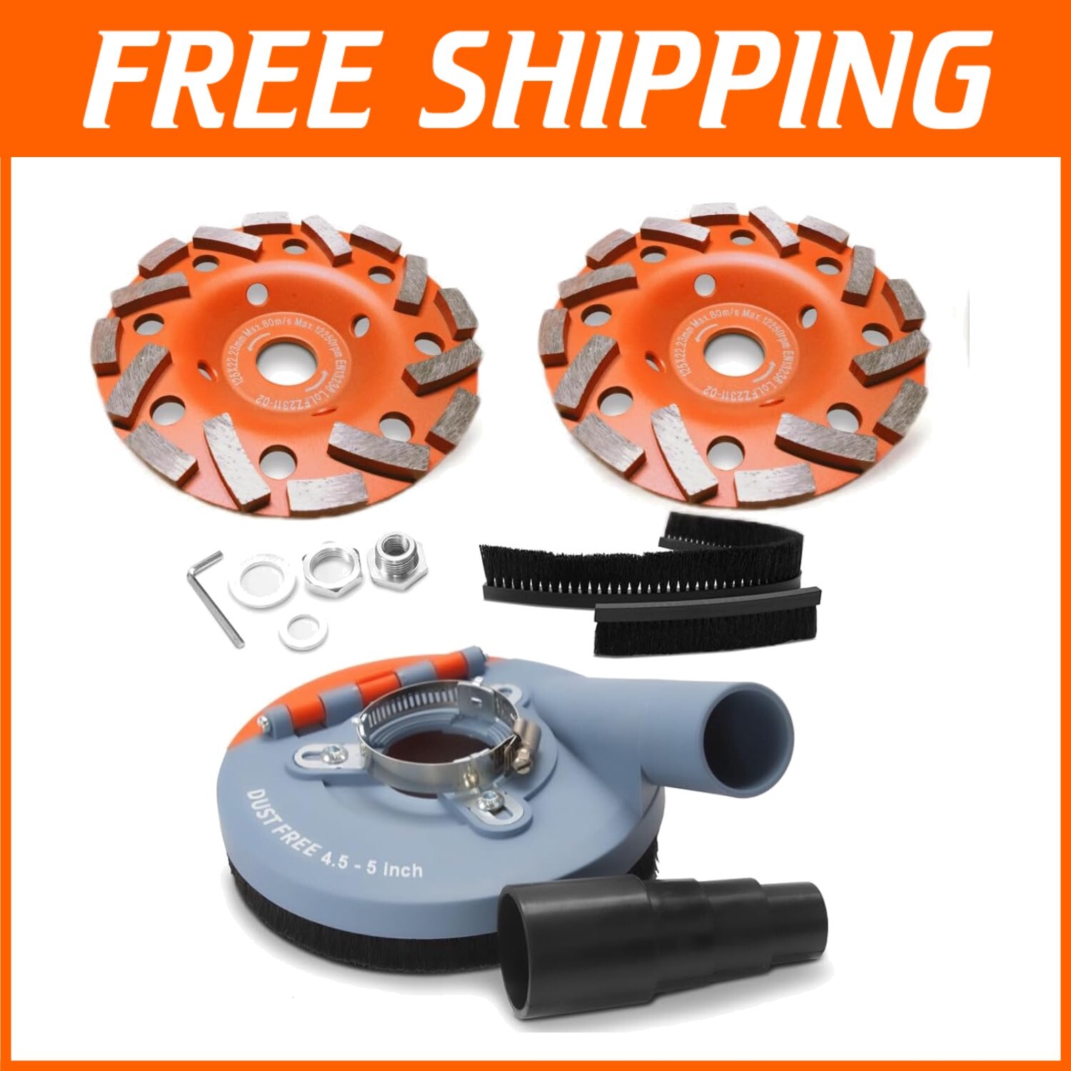Complete Dust Collection Grinding Kit for 4.5-5 Inch Angle Grinders – 3 pcs Set