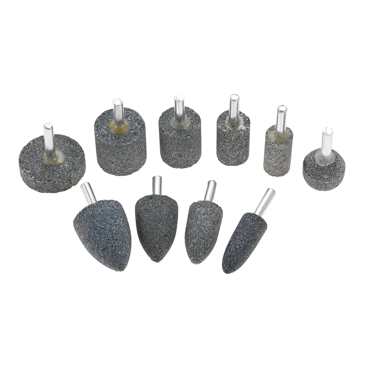 10 Pack Various Shapes Abrasive Grinding Stone Mounted Grinding Bits 1/4″ Shank