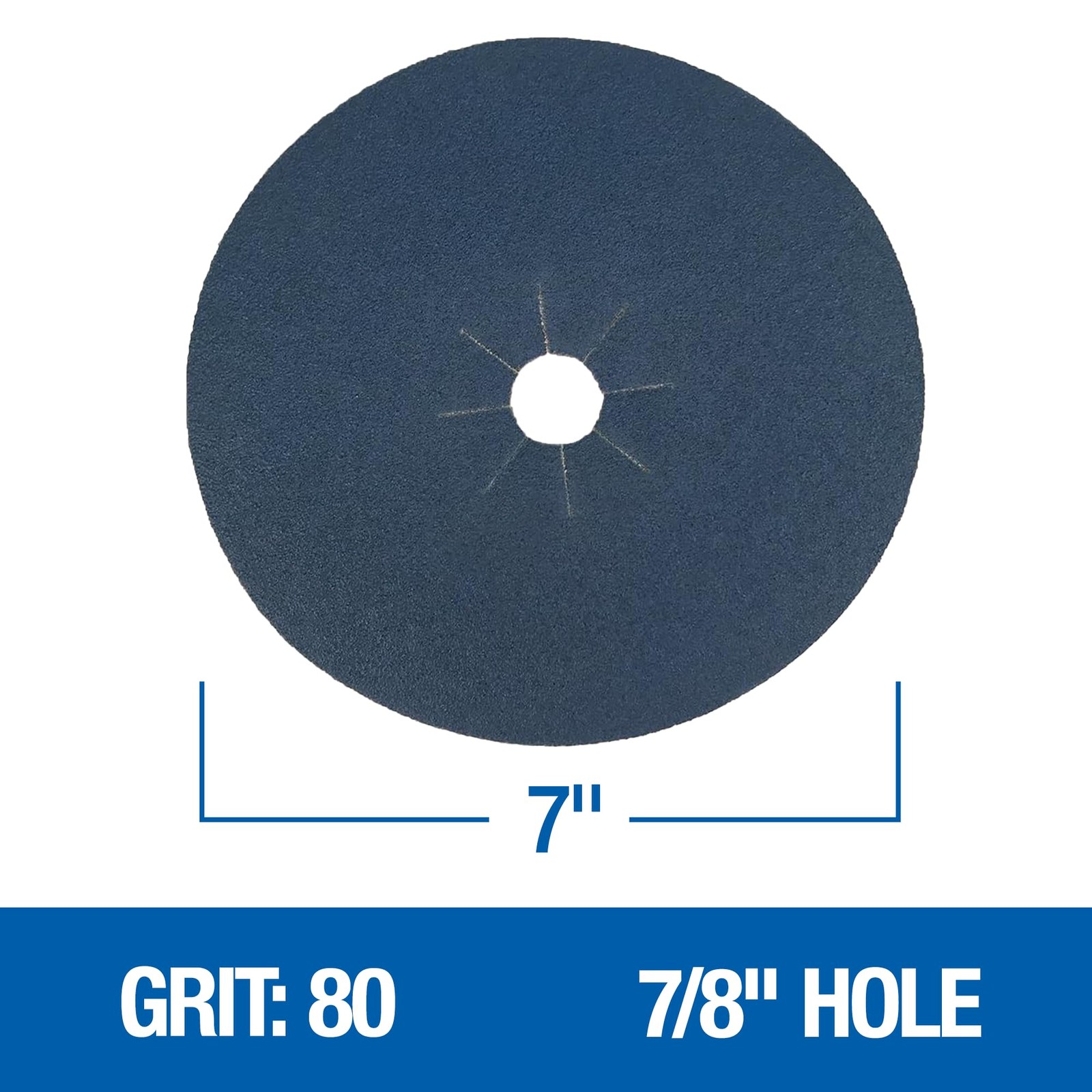Zirconia Cloth Floor Sanding Edger Discs 7×7/8 Inch Hole Grit 80X 25 PCS