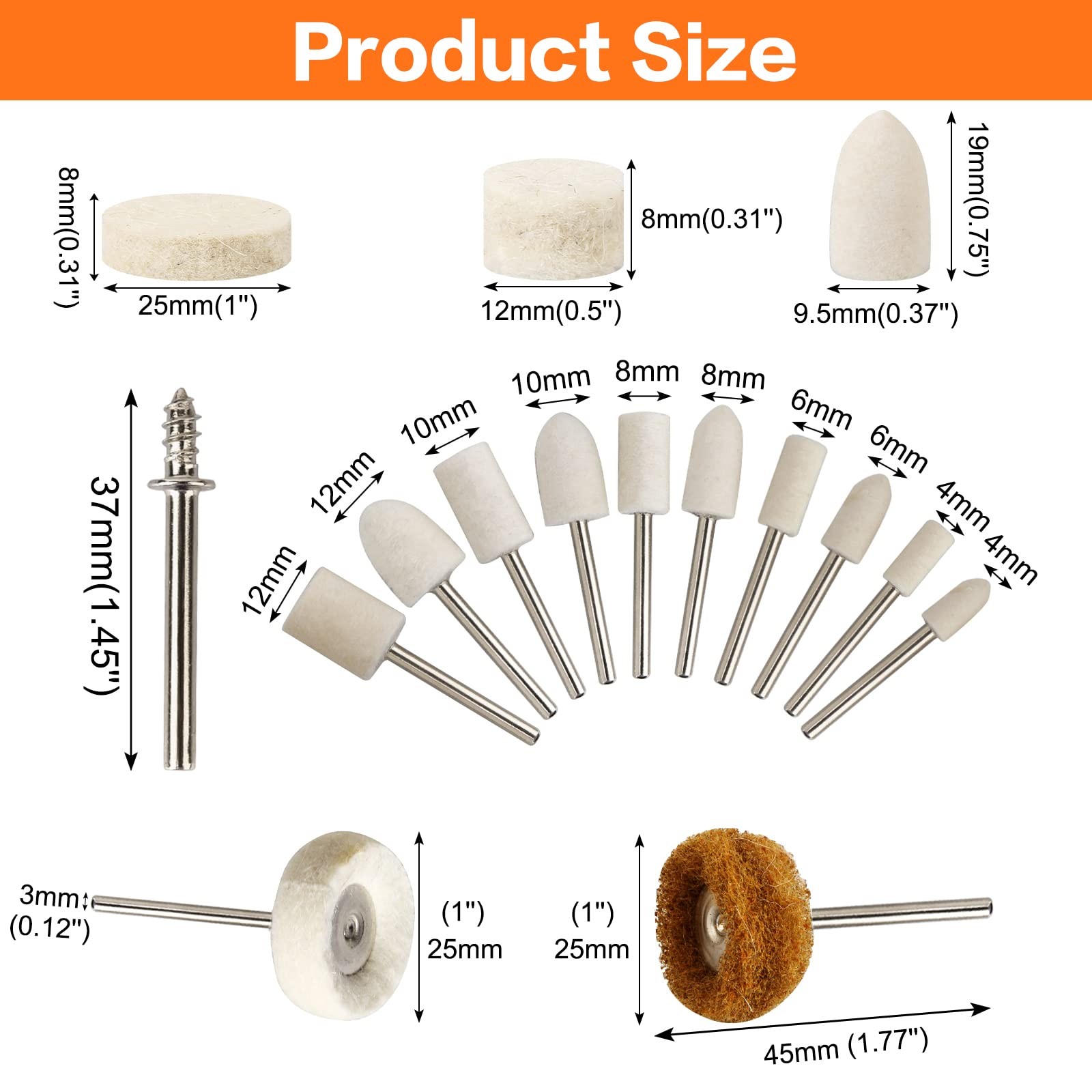 134PCS Buffing Wheels Polishing Kit for Dremel, Polishing Wheel Polishing Bit…