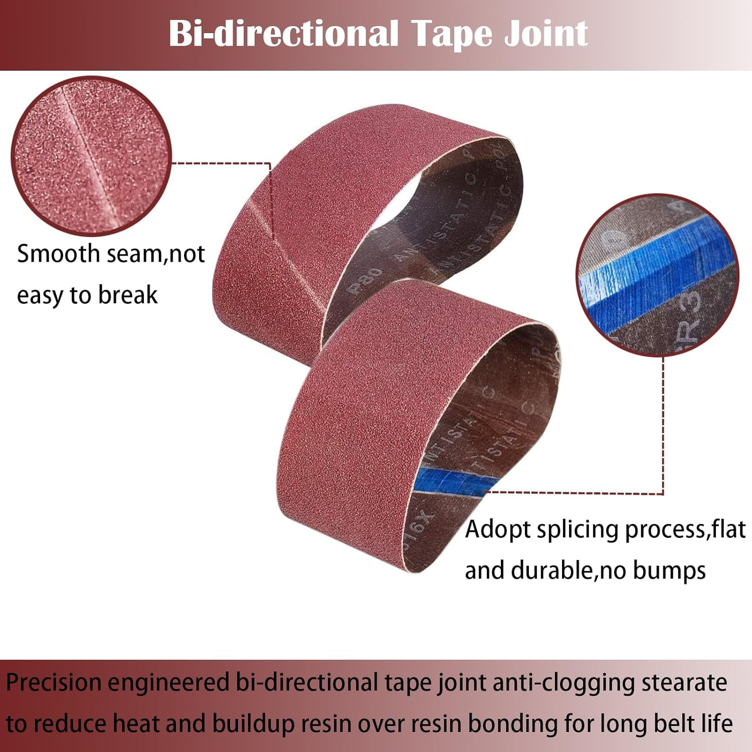 18 Pack 2.5″ x 16″ Sanding Belts Kit 60 80 120 150 240 400 Grit Aluminum