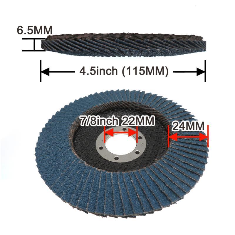 Flap Discs 4.5″ 115mm Dia Grinding Sanding Disc 40-120 Grit for Angle Grinder