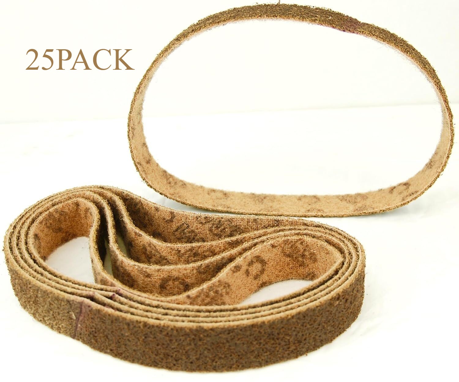 25PACK 3/8″ X 13″ Non Woven Sanding Belts Abrasive Coarse Nylon for Metal & Wood
